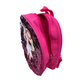 Pink Doll Sequins Mini Backpack in Hot Pink - top view with zipper undone