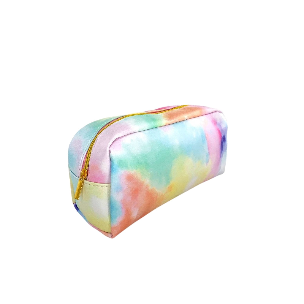 Pencil Case angled shot with one compartment and water colour design