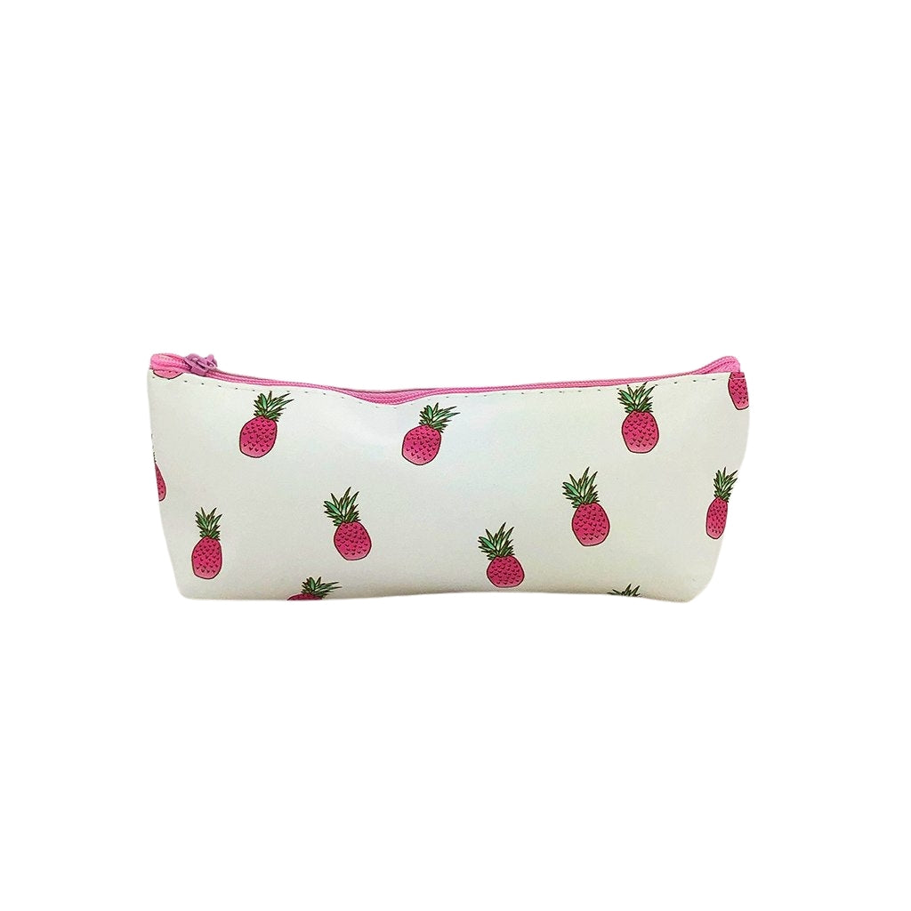 One compartment pineapple pencil case back view
