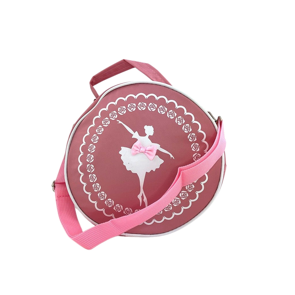 Ballet dance handbag with ballerina detail front view with detachable and adjustable strap