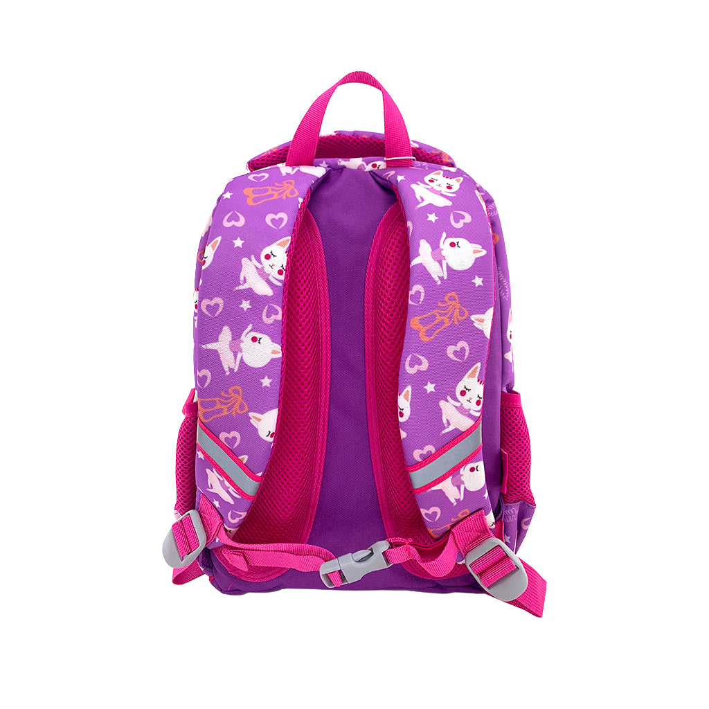 Ballet Bunny Backpack back view with padded back panel and shoulder straps