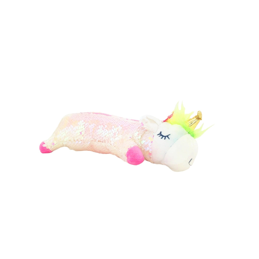 Sequence Unicorn Pencil Case angled view with one compartment