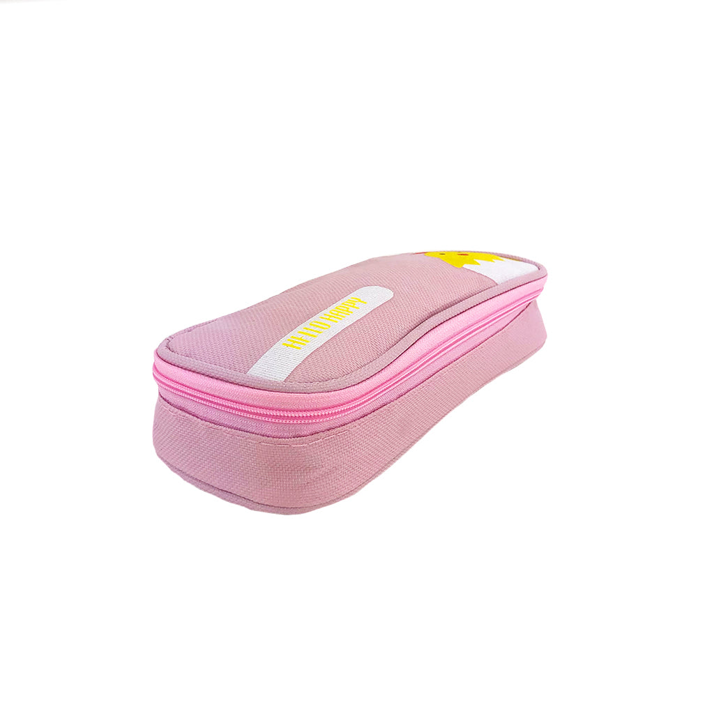 Chick Canvas Pencil Case with one compartment angled view