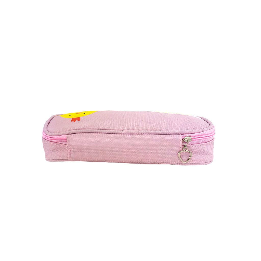 Chick Canvas Pencil Case with one compartment back view