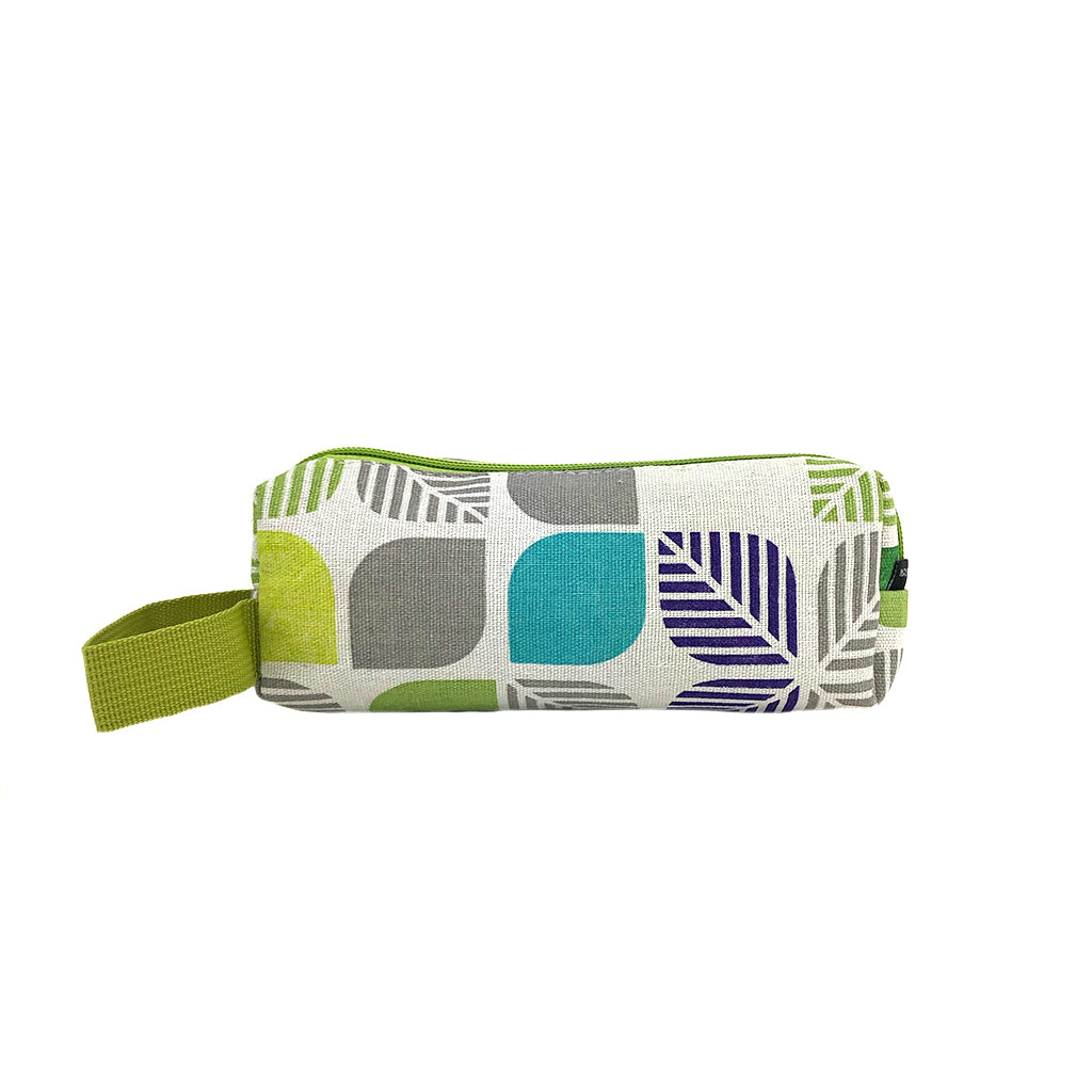 Canvas Green Leaves pencil case back view