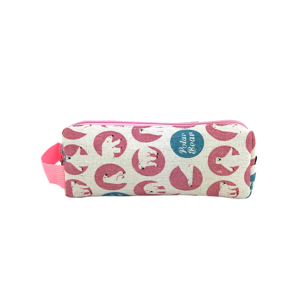 Canvas Polar Bear pencil case back view