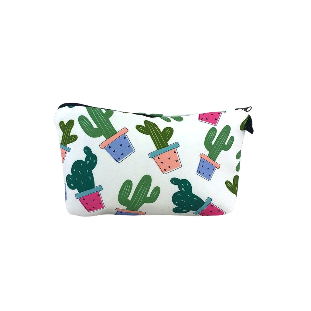 Cactus Pencil Pouch with one compartment front view
