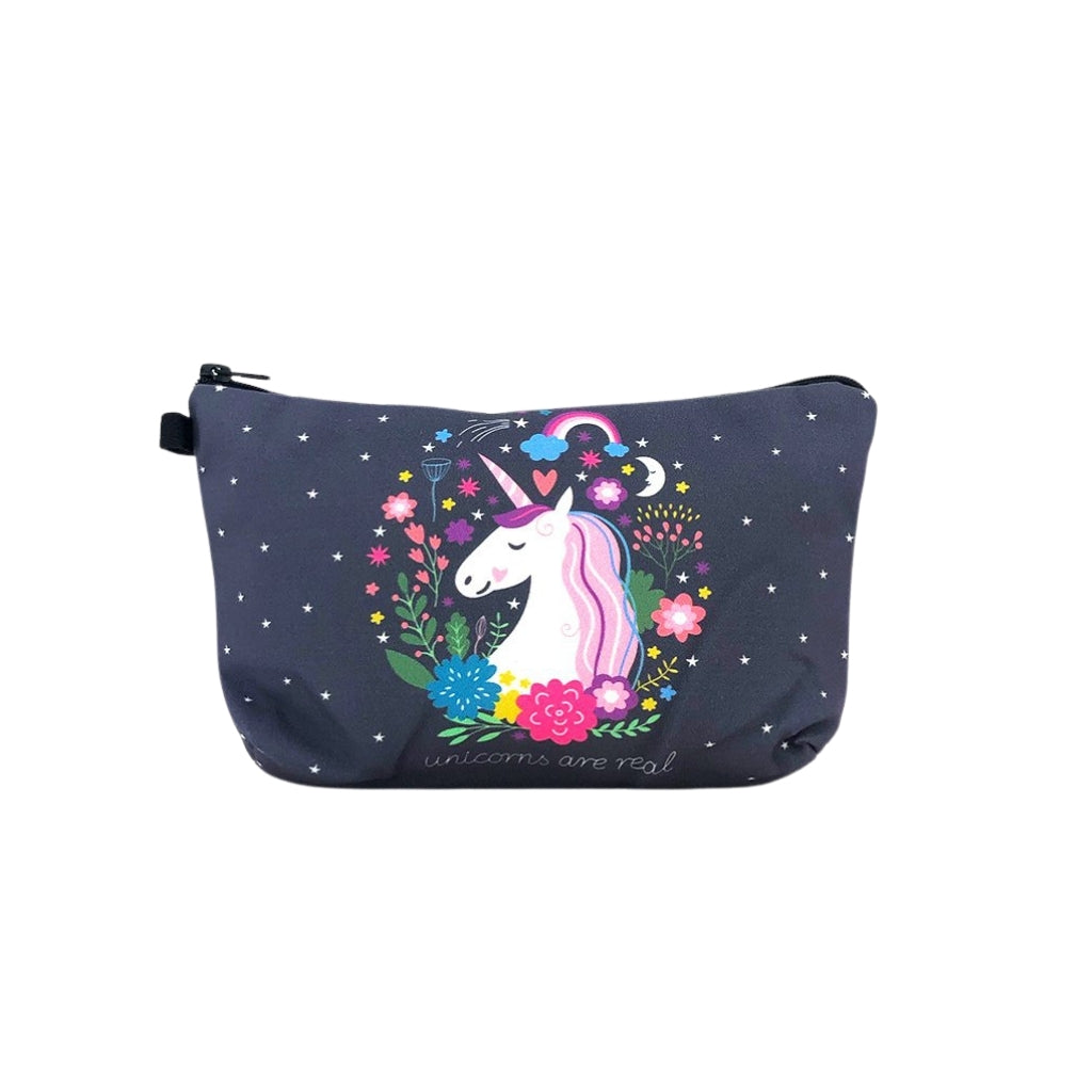 Unicorn Pencil Pouch with one compartment front view