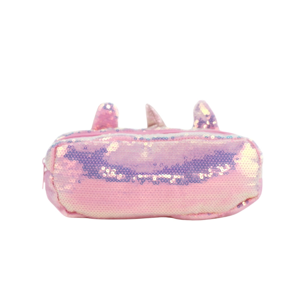 Sequence Unicorn Pencil case with one compartment and single zip closure back view