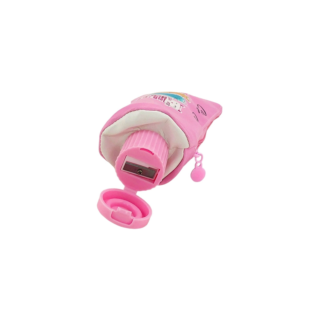Cat Tube pencil case with pencil sharpener detail