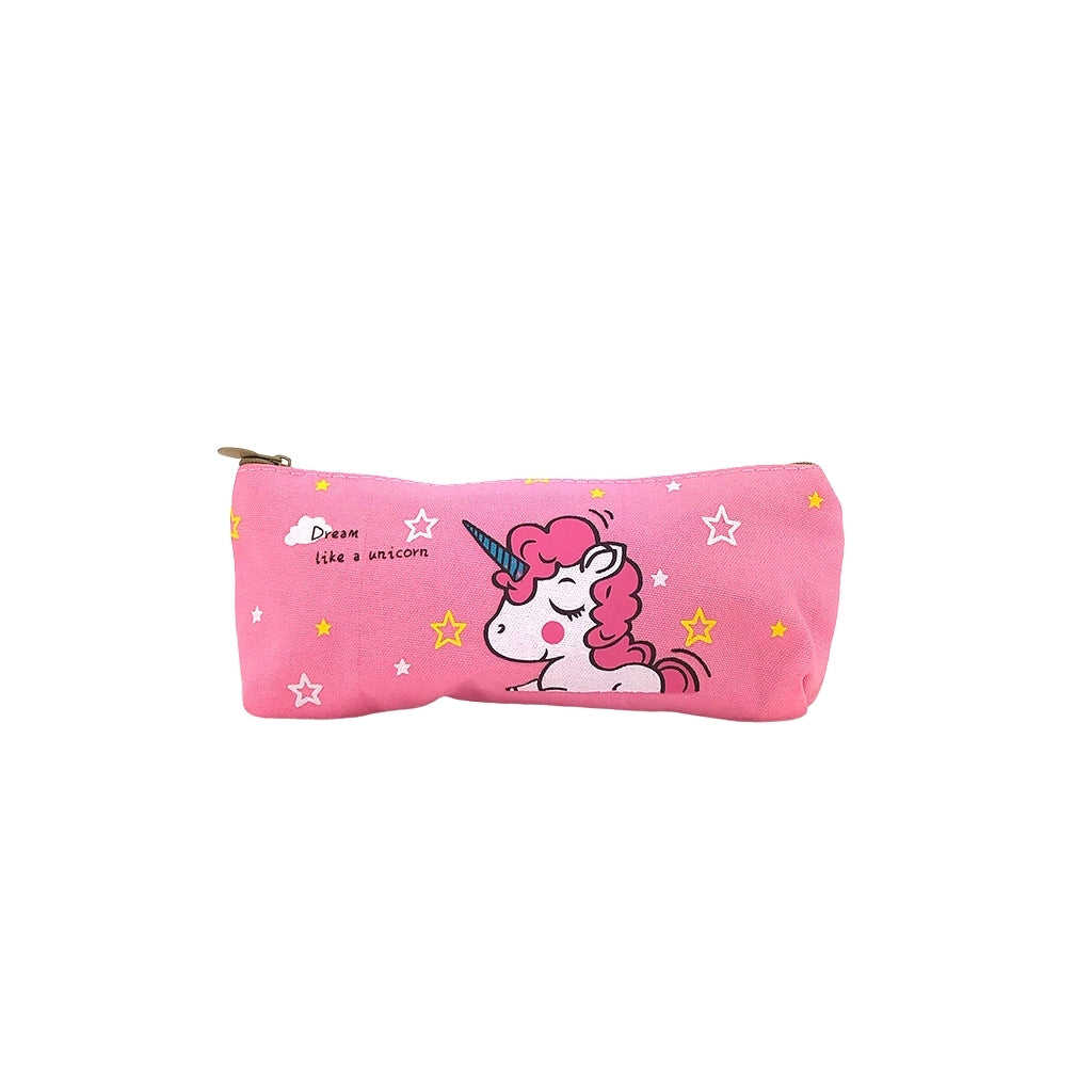 Front view Unicorn pencil case with one compartment