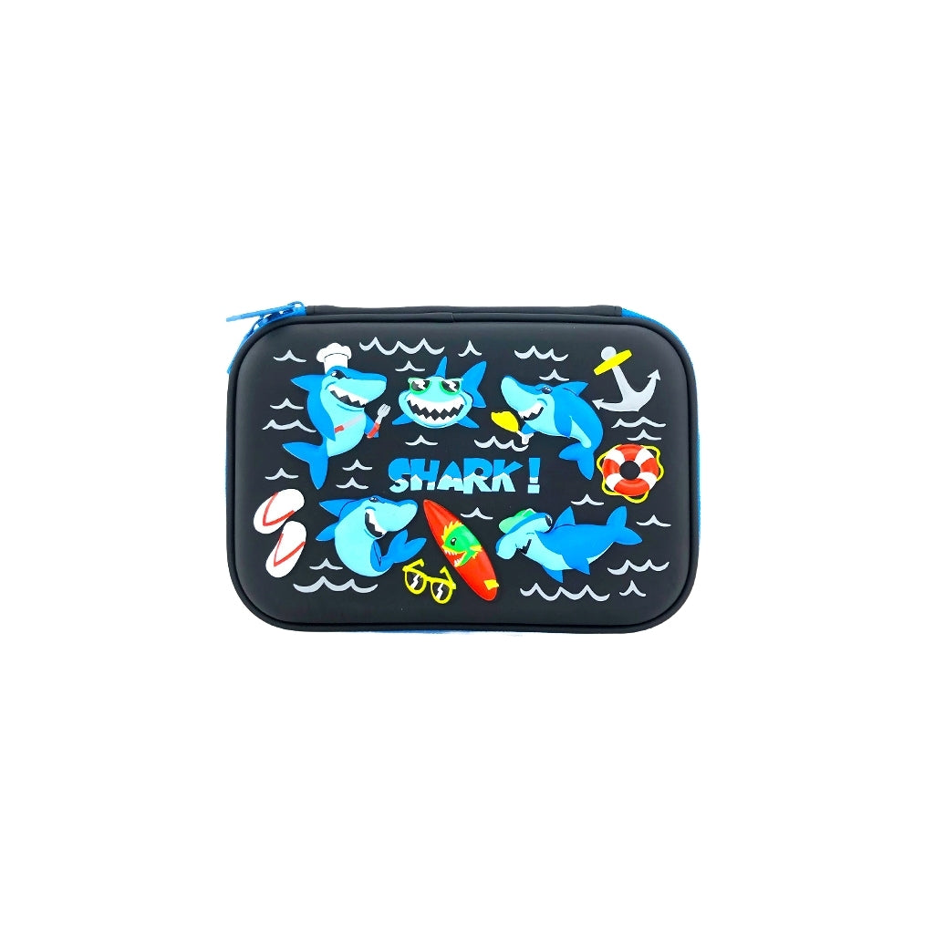 Hard Top Pencil Case - Shark - Black