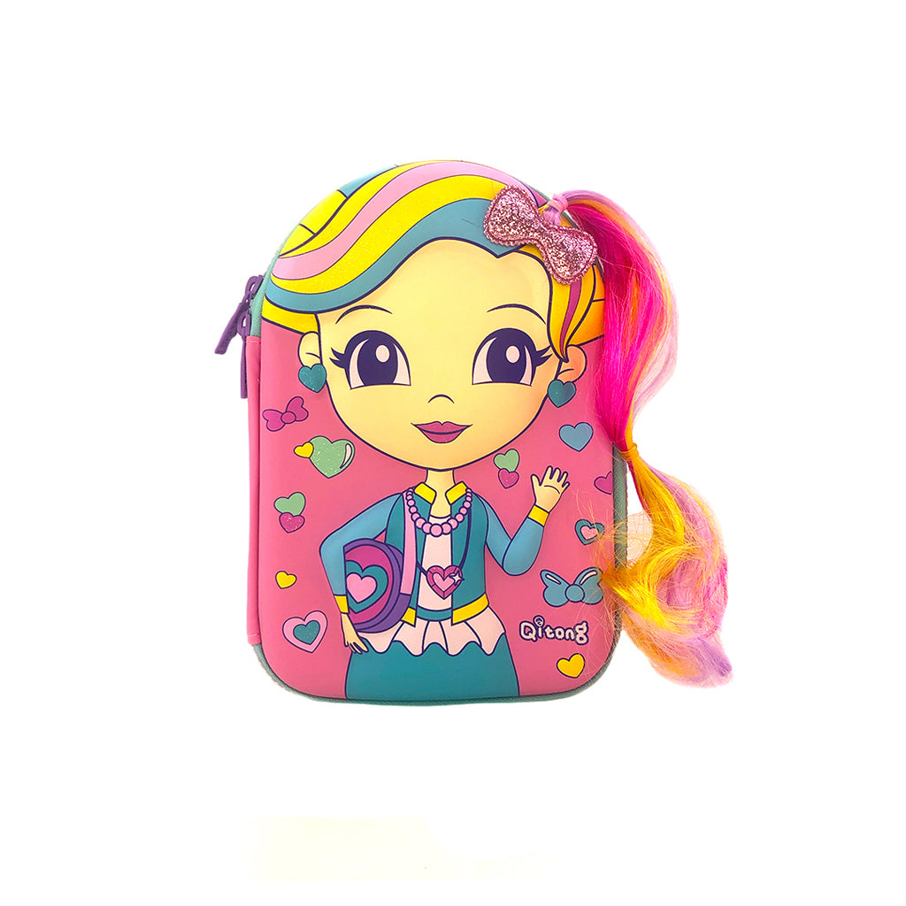 Hard top pencil case girl front view