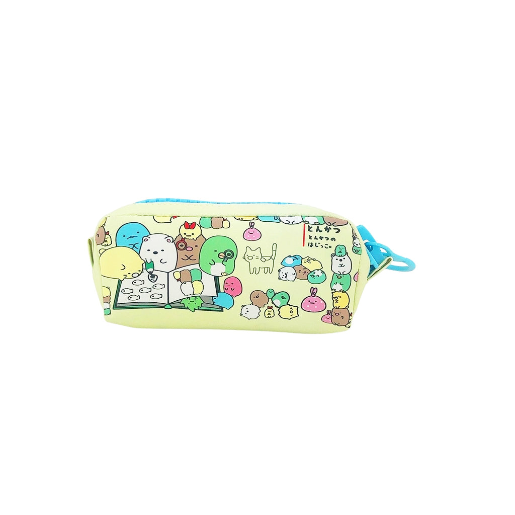 Cat Pencil Case with Jumbo Zipper blue back view