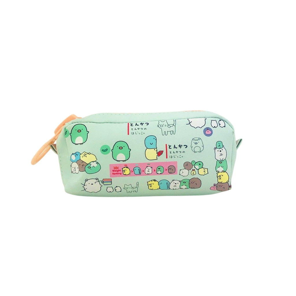 Cat Pencil Case with Jumbo Zipper front view in peach.