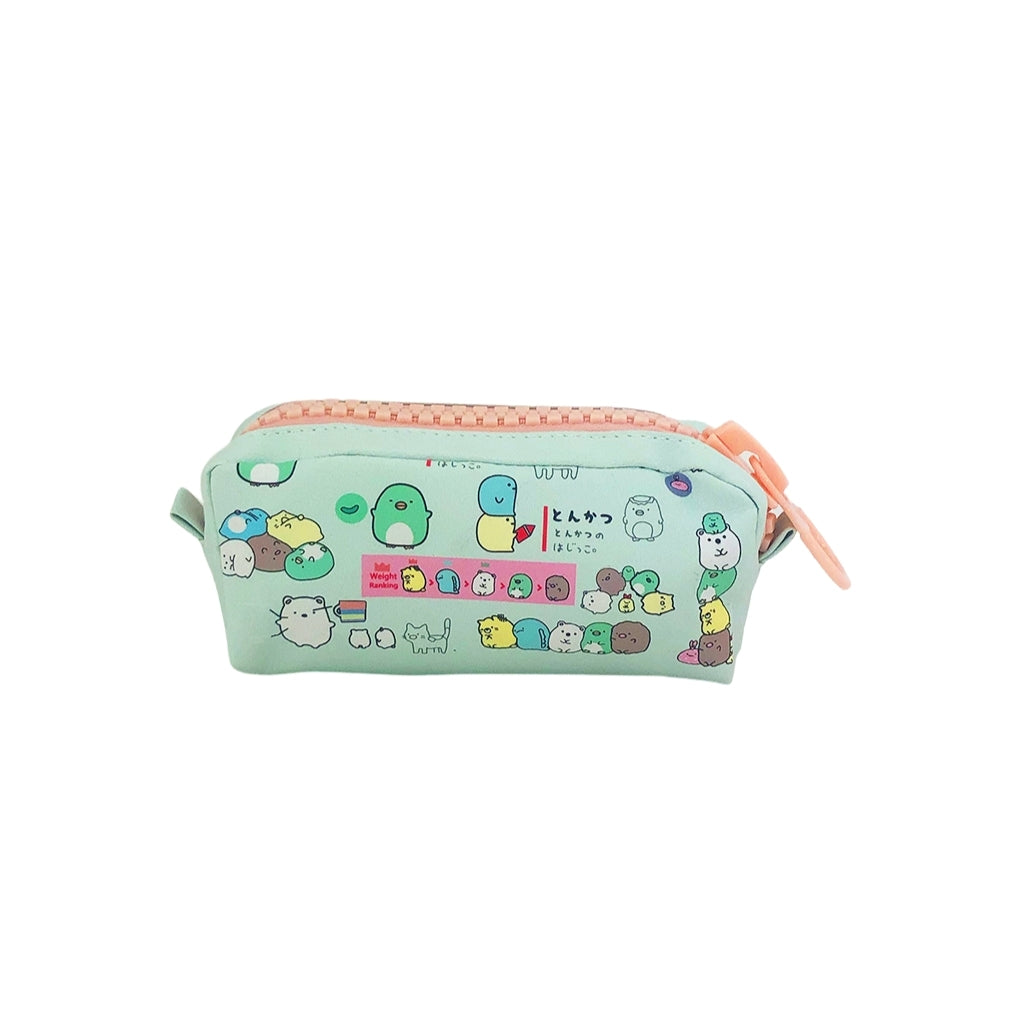 Cat Pencil Case with Jumbo Zipper back view in peach.