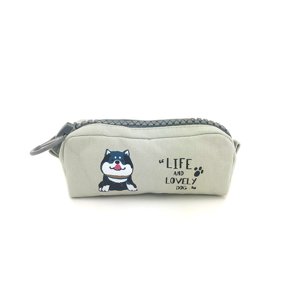 Dog Pencil Case with Jumbo Zipper front view.