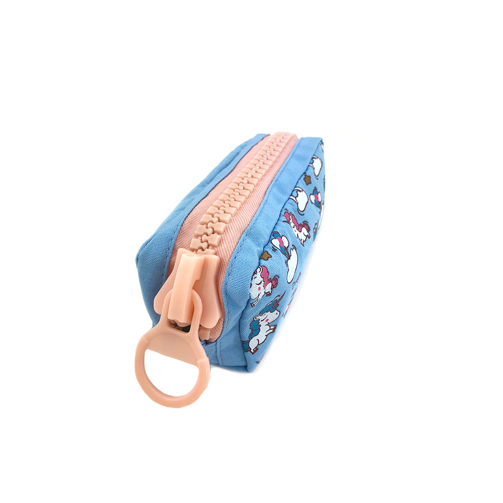 Unicorn Pencil Case with Jumbo Zipper angled view.