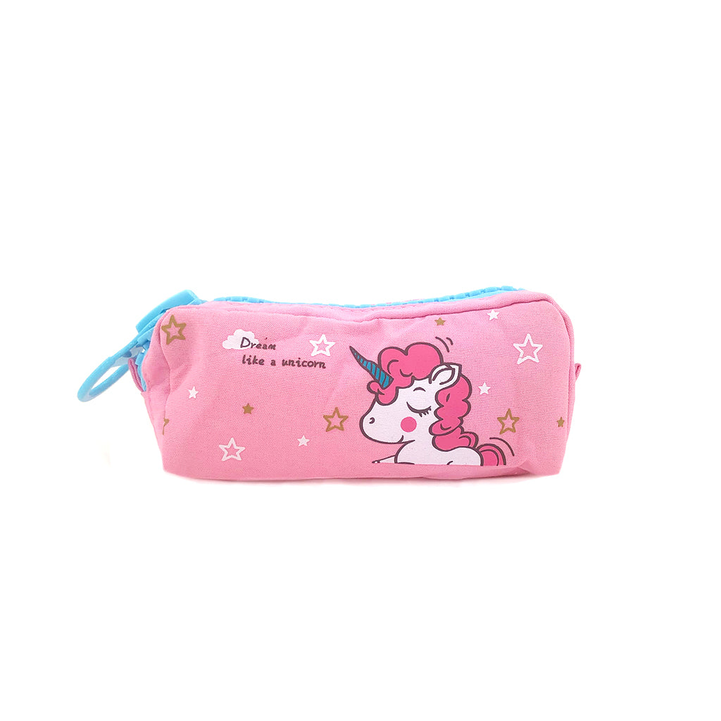 Unicorn Pencil Case with Jumbo Zipper front view.