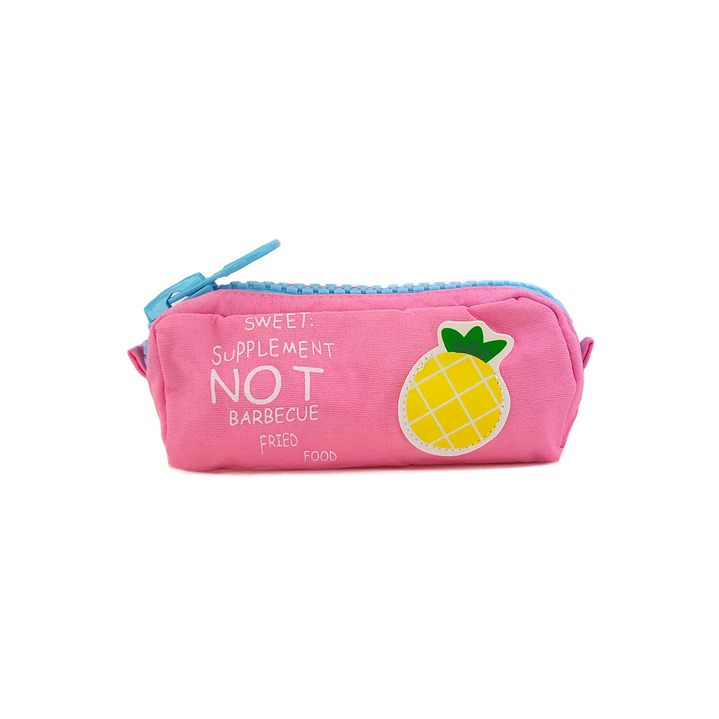 Pineapple Pencil Case with Jumbo Zipper front view.