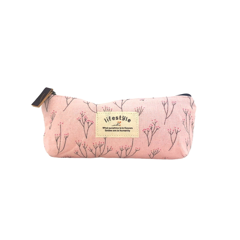 Canvas Flower Pencil case with one compartment front view