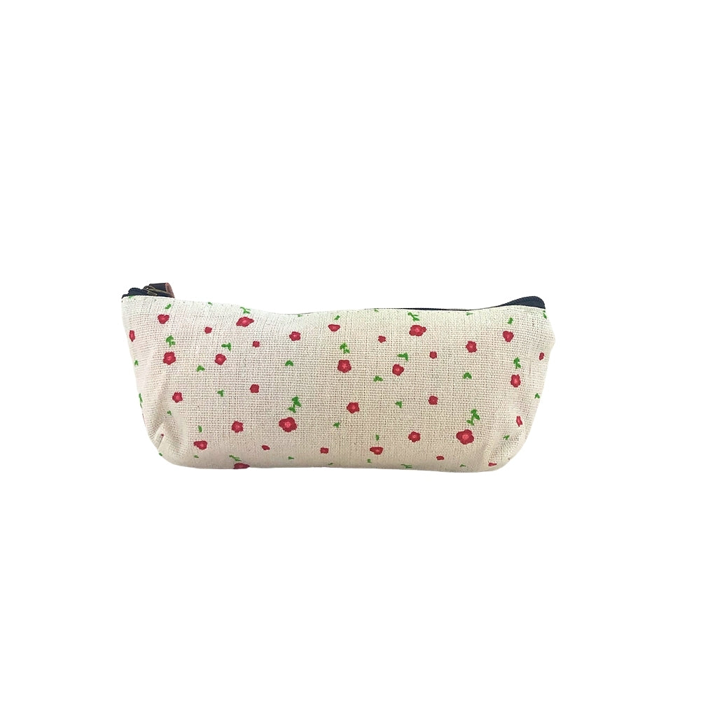 Canvas Poppy Pencil case with one compartment back view