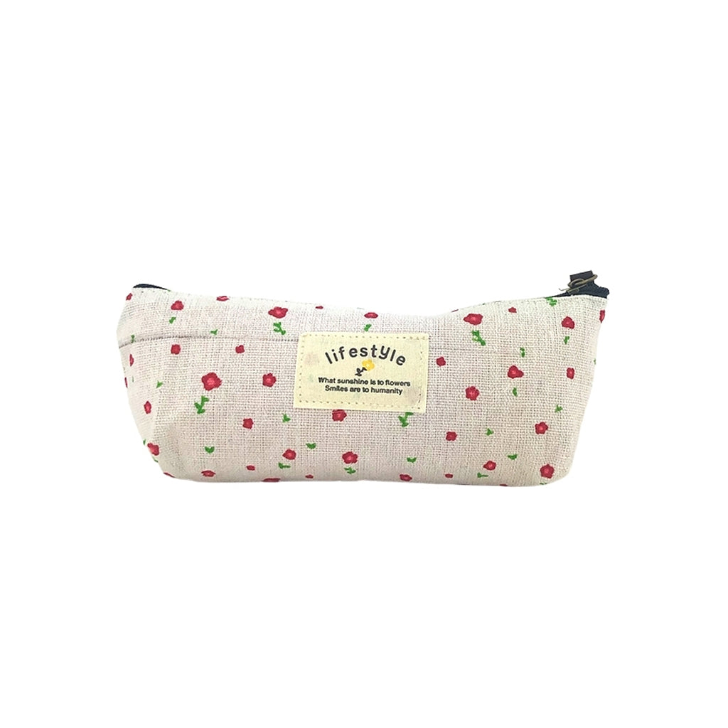 Canvas Poppy Pencil case with one compartment front view