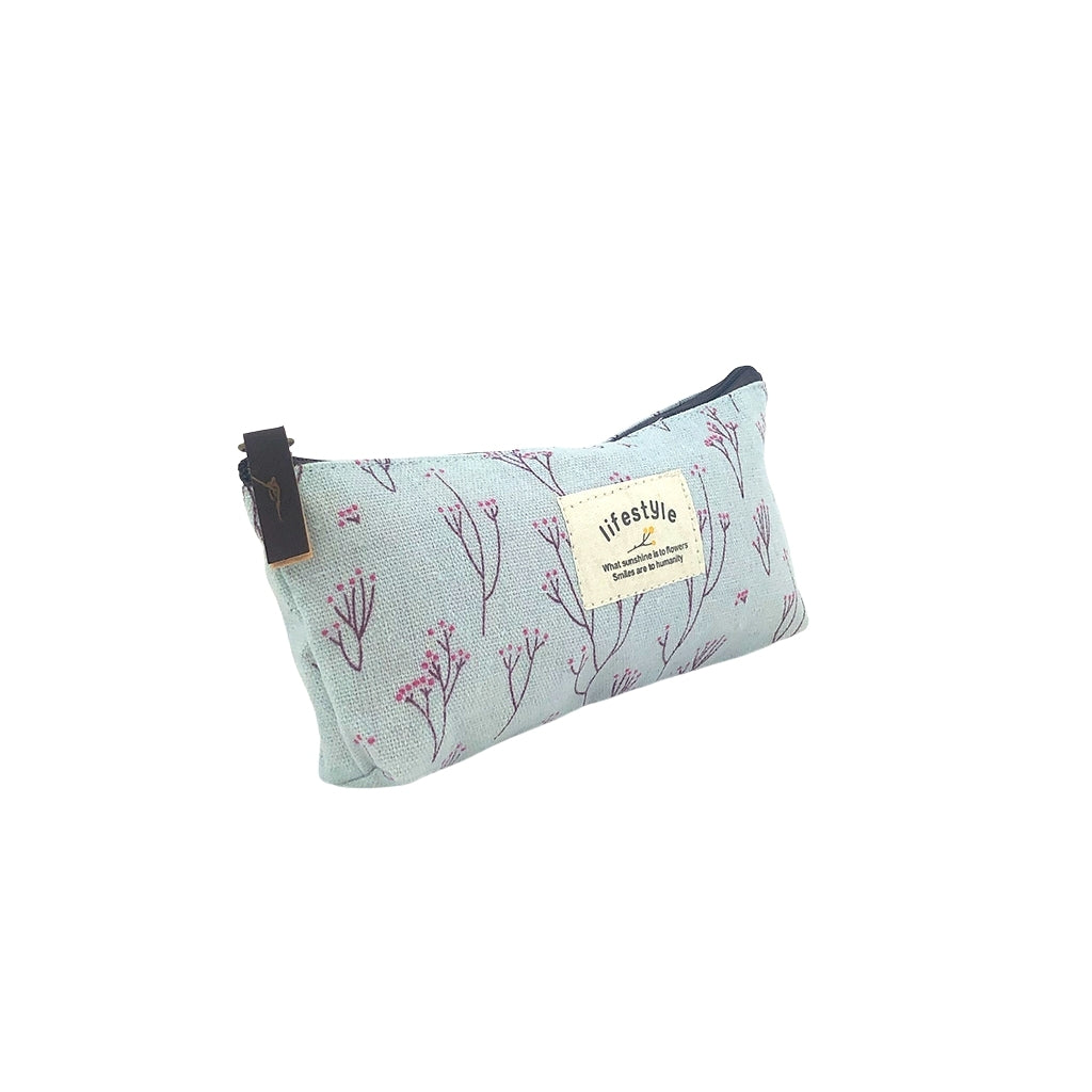 Canvas Pencil case with one compartment angled view