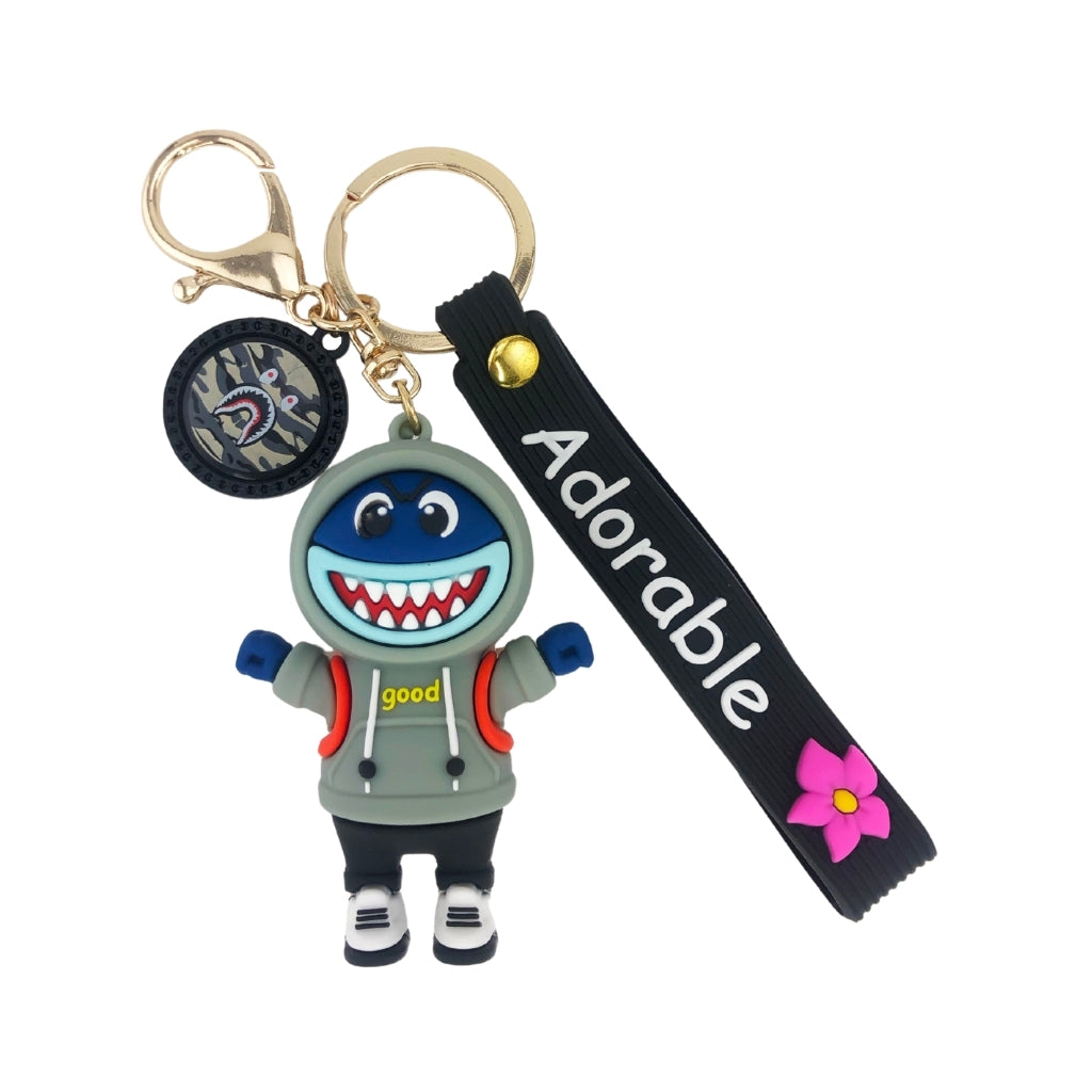 Black adorable shark keyring