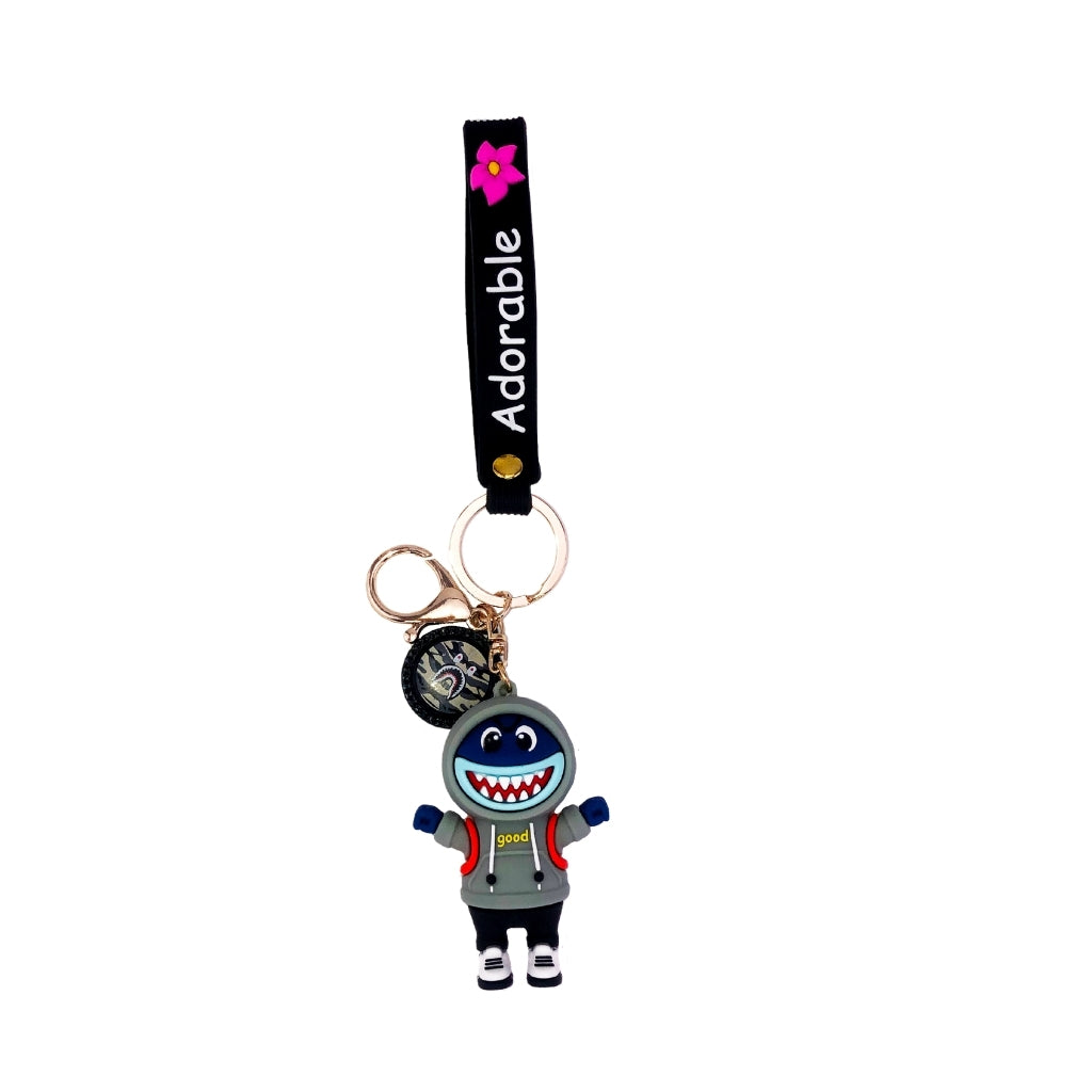 Black adorable shark keyring