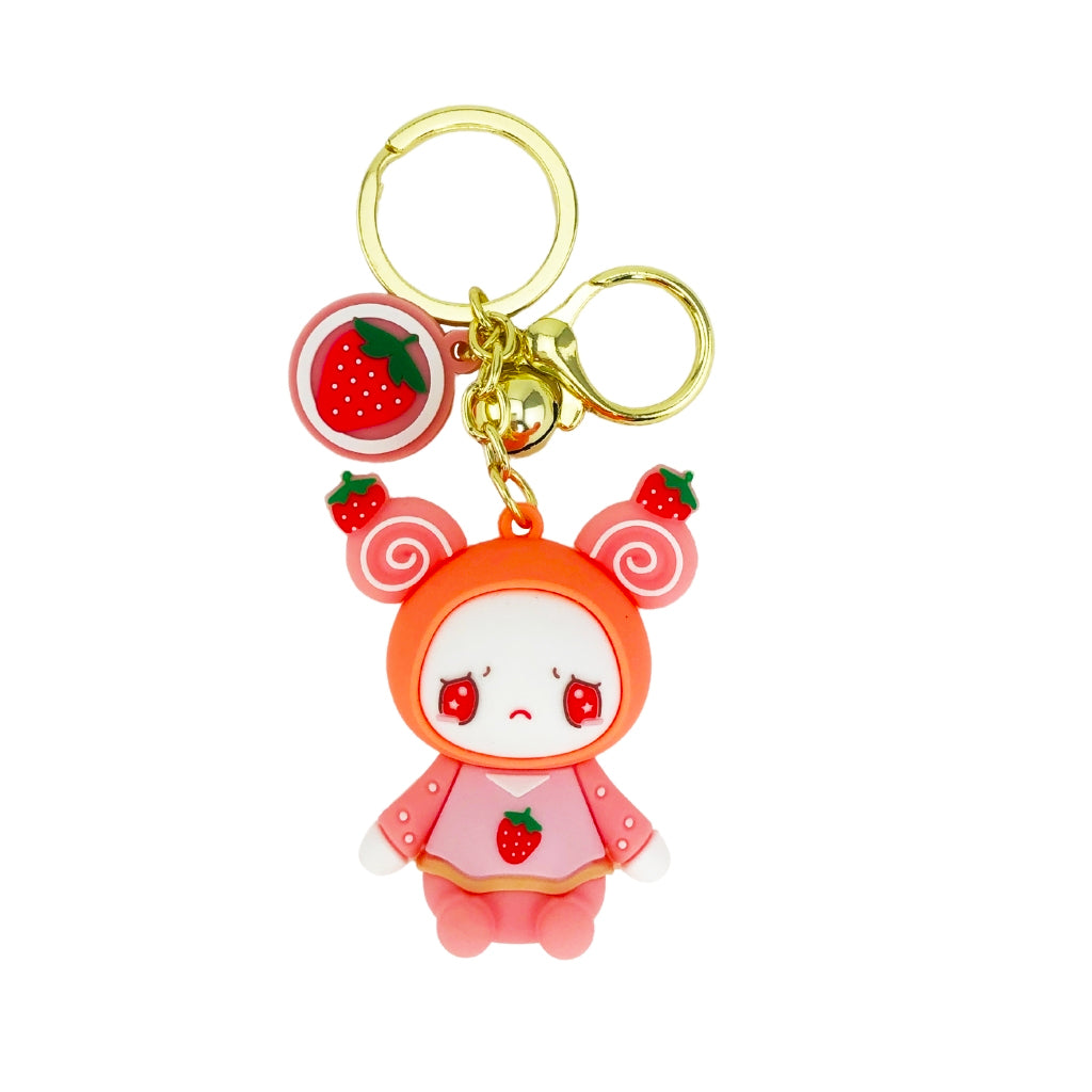 Kawaii Strawberry Character Keyring