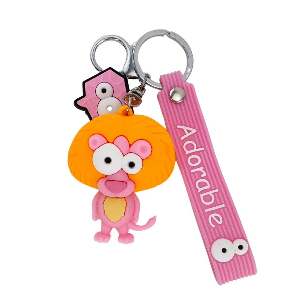 Pink adorable lion keyring