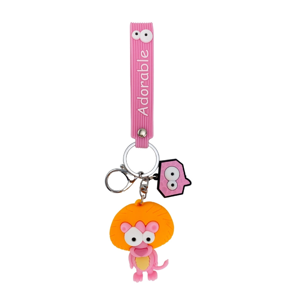 Pink adorable lion keyring