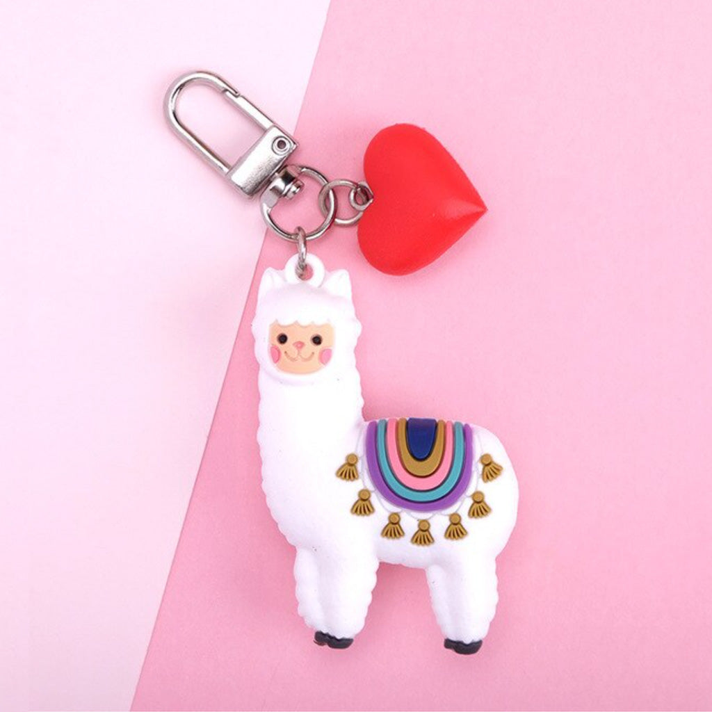 Love Heart Llama keyring