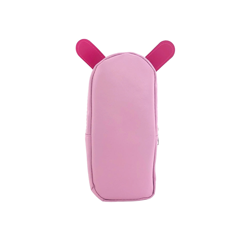 Panda Pencil Case with two compartments and zip closure back view.