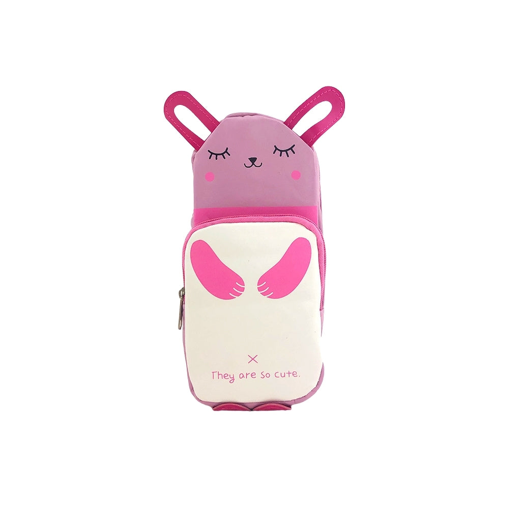 Panda Pencil Case with two compartments and zip closure front on view