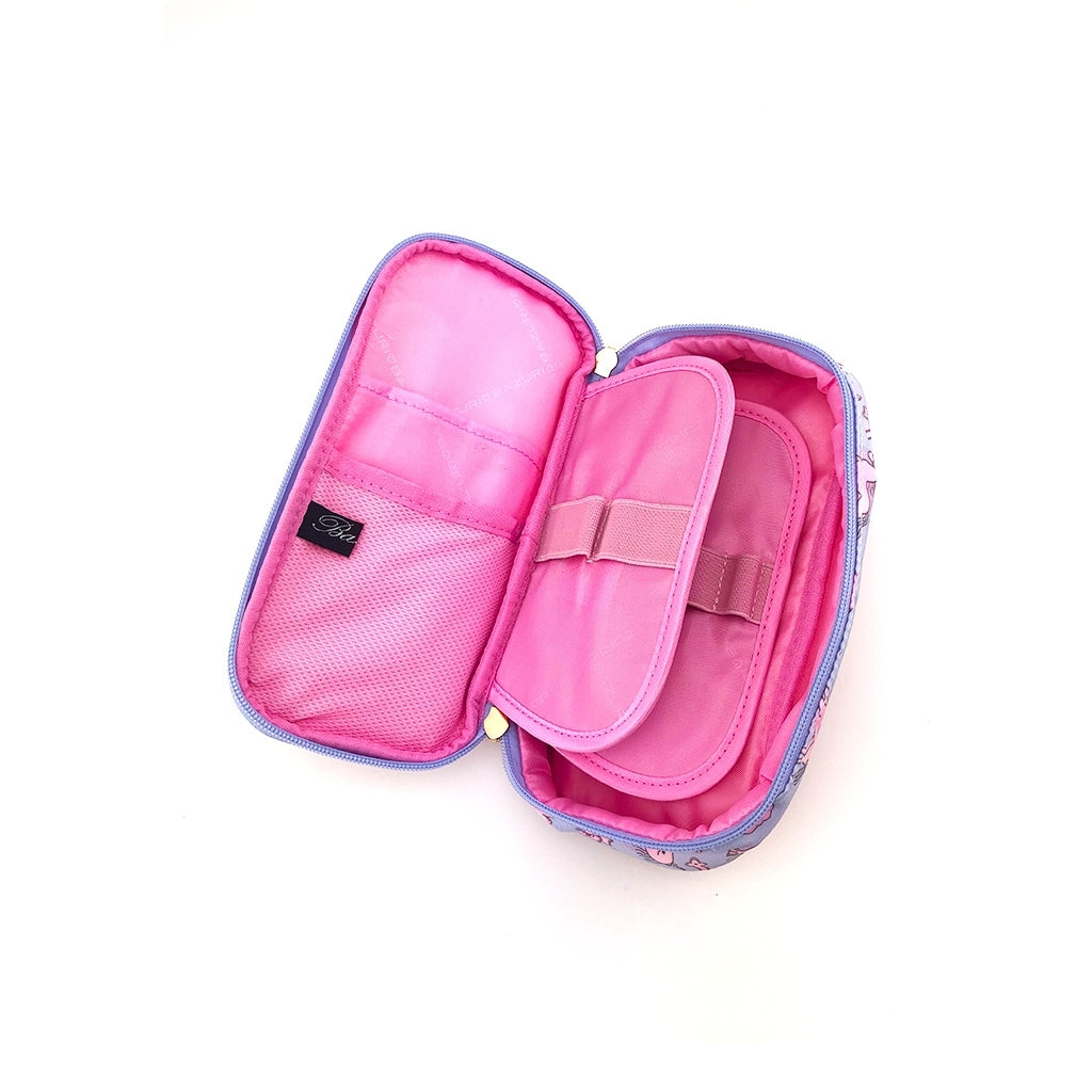 Unicorn Pencil Case with one big compartment and zip closure open view