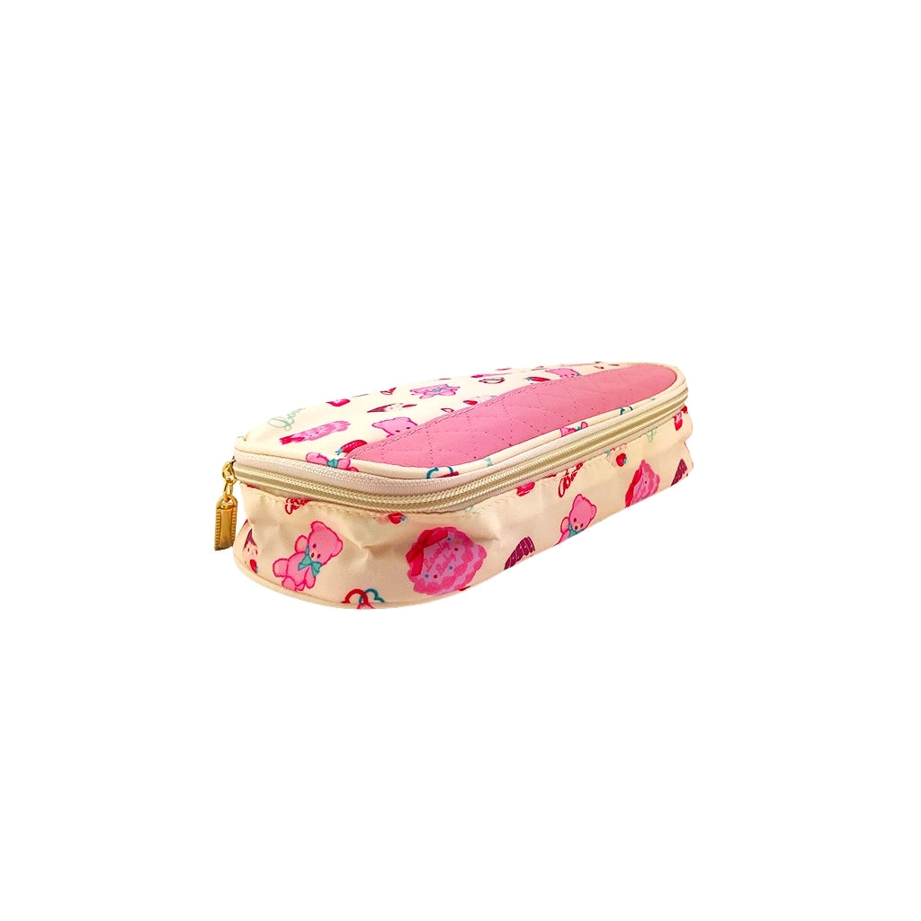 Cheesecake Pencil Case with one big compartment and zip closure angled view