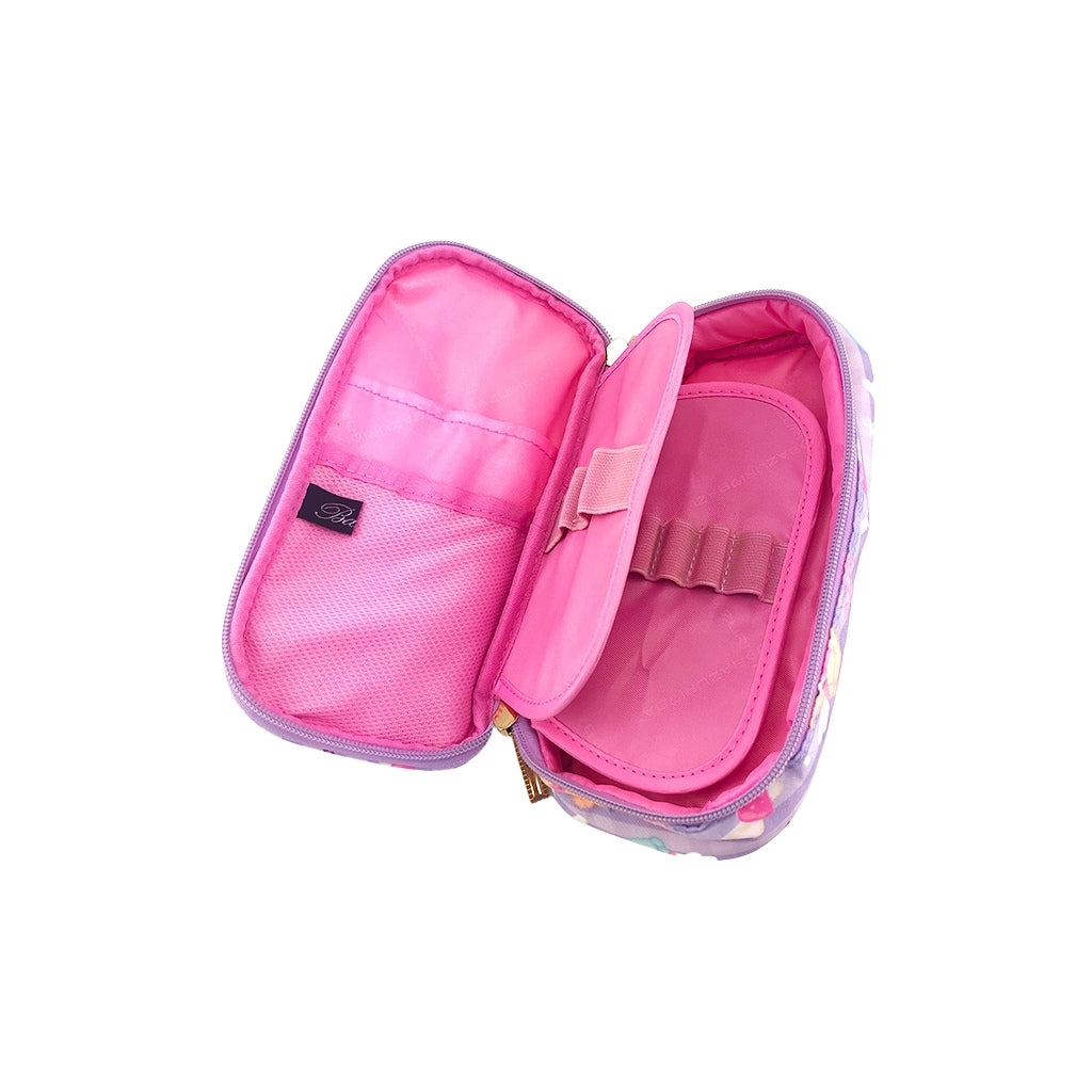 Angel Bear Pencil Case with one big compartment and zip closure open view