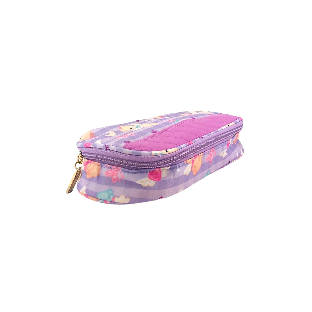 Angel Bear Pencil Case with one big compartment and zip closure angled view