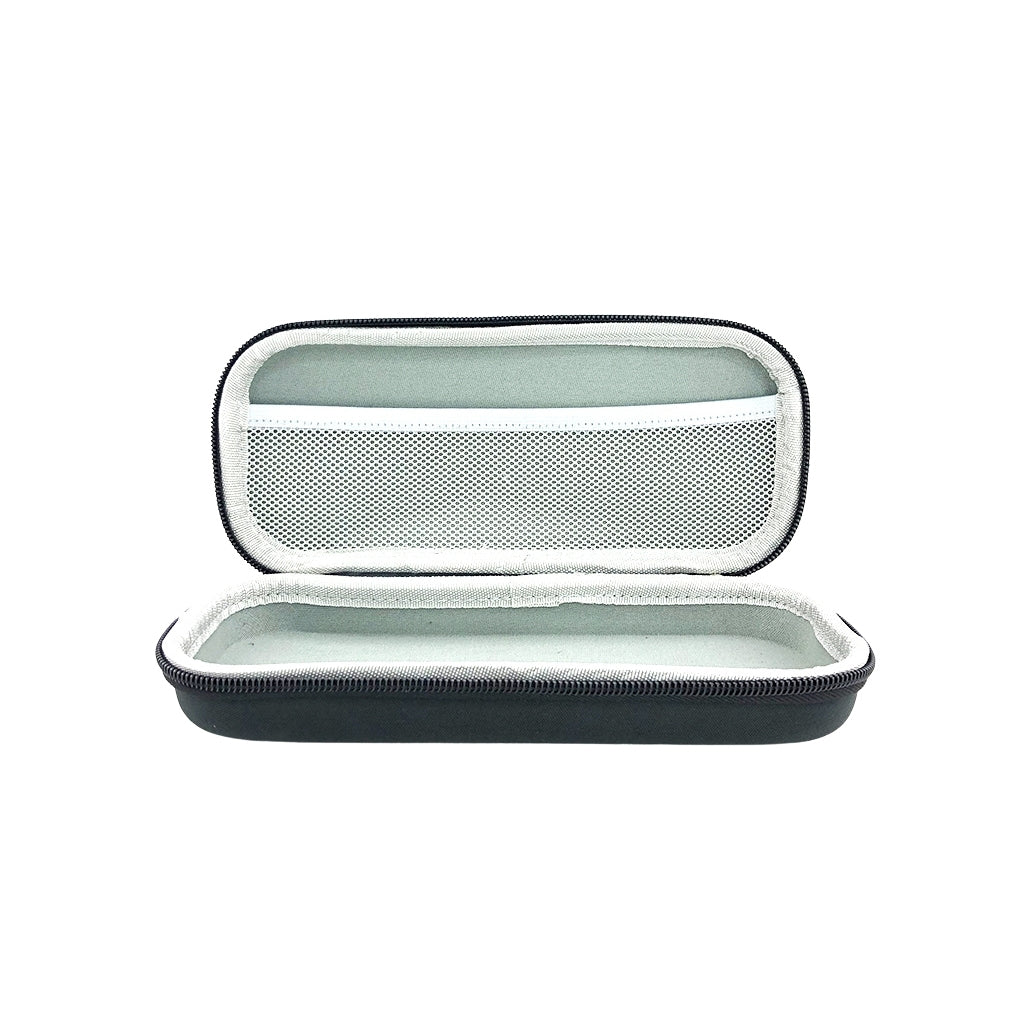 Ironman pencil case with one compartment and zip closure open view.