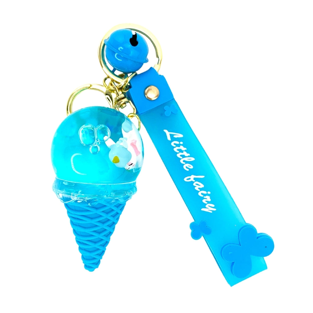 blue unicorn ice-cream keyring