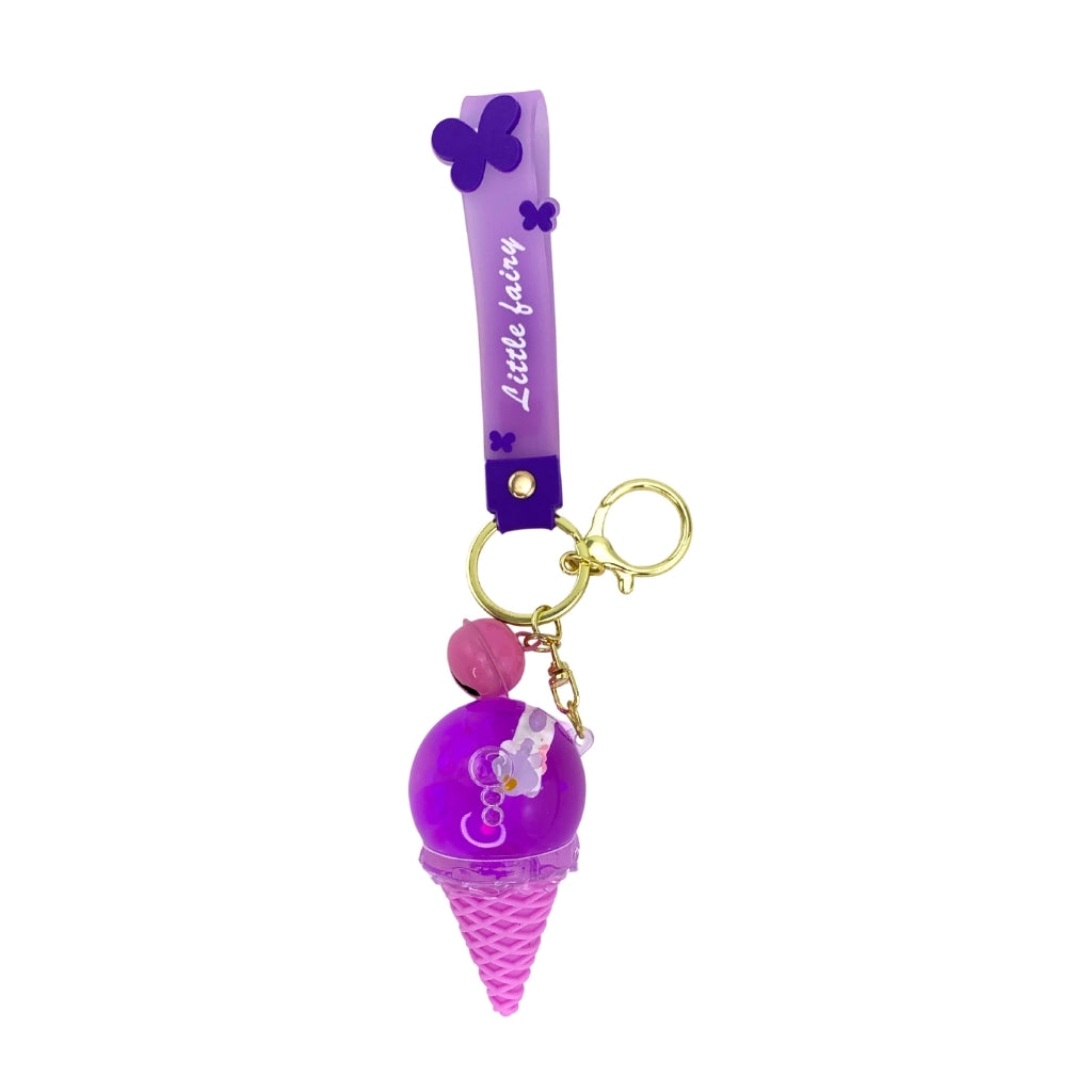 Lilac unicorn ice-cream keyring