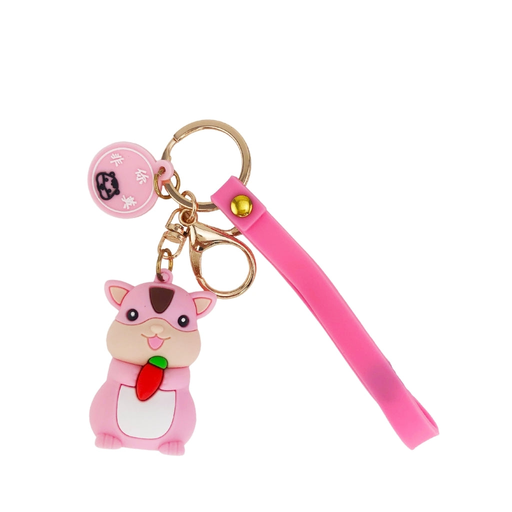 Cheeky Chipmunk Keyring - Pink