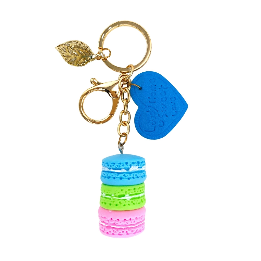 Blue Macaron Keyring