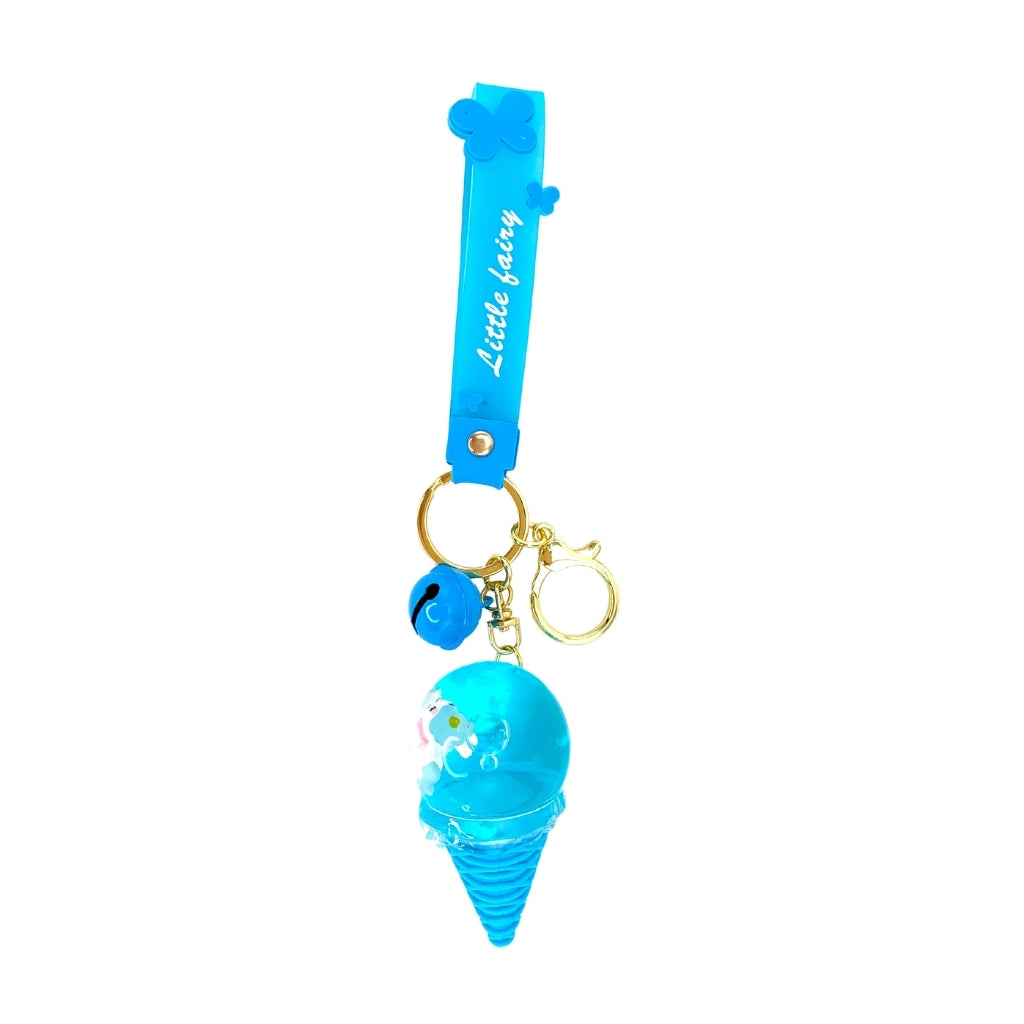 Blue unicorn ice-cream keyring