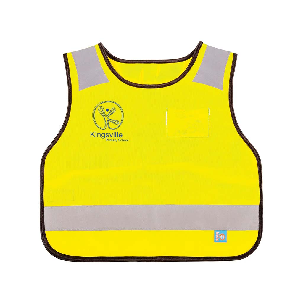 Harlequin Hi-Viz yellow safety bib displaying reflective stripes and patches