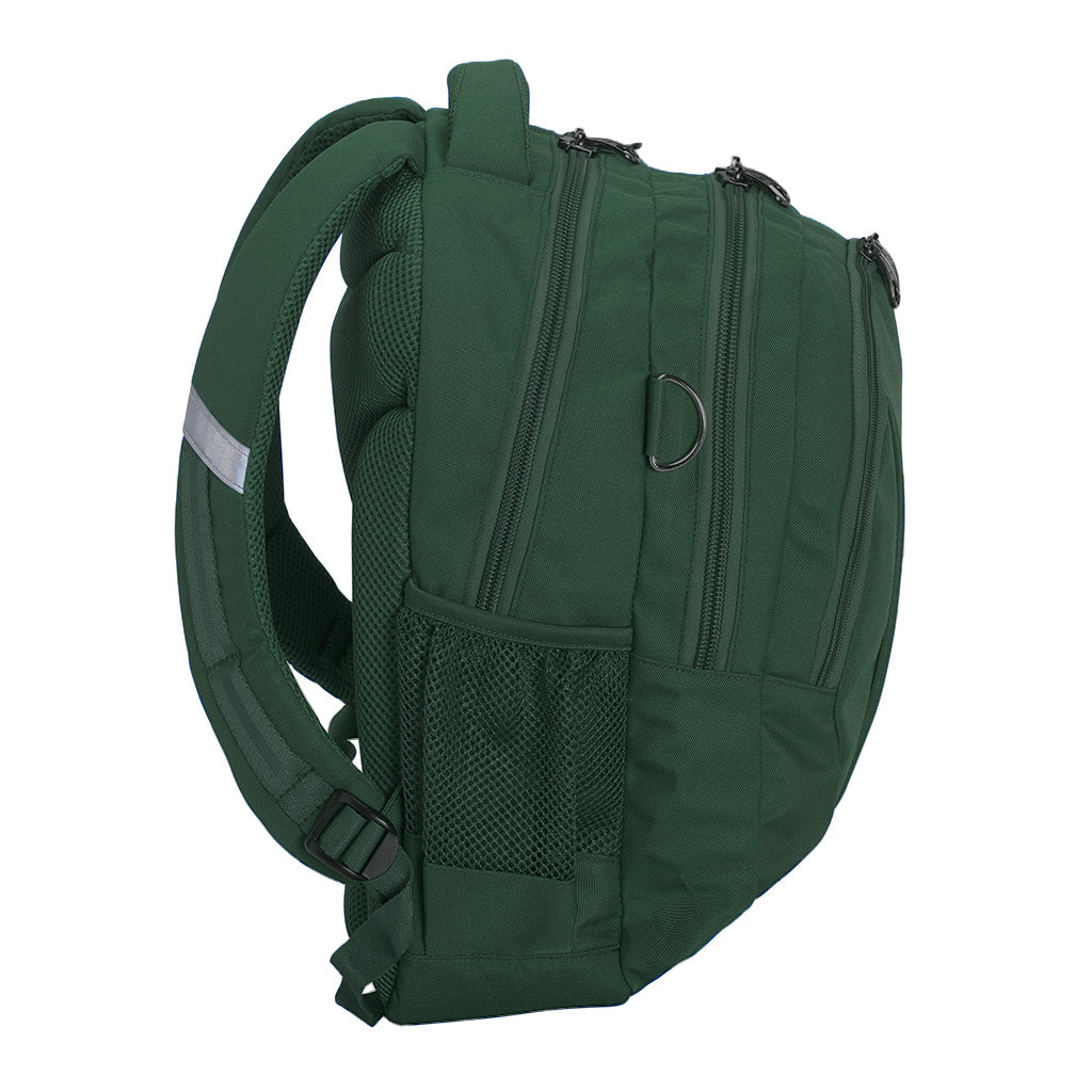 Harlequin Anatomic Tuff-Pack backpack sideview with mesh pocket in bottle green