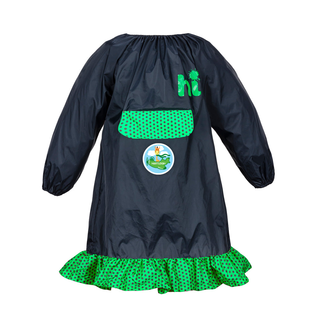 Art smock with long sleeves and cute polka dot frill and