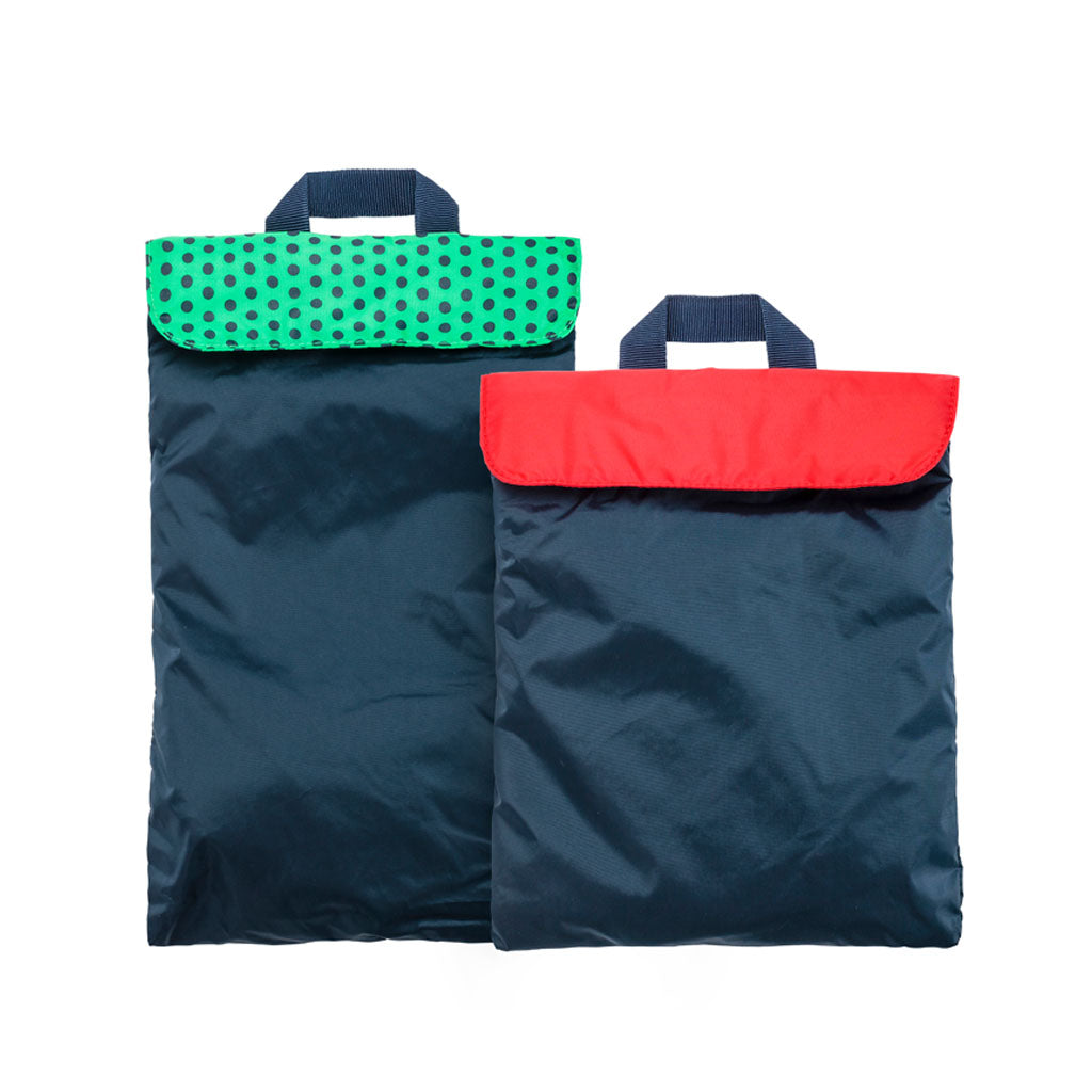 Two Navy Harlequin Art Smock with different coloured pockets